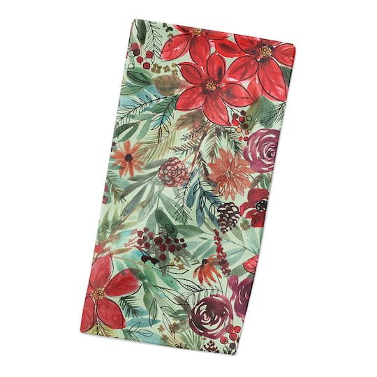 Holiday Blooms Pattern Cotton Twill Napkin